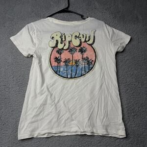 Rip Curl T Shirt Women's XS White Graphic Short Sleeve